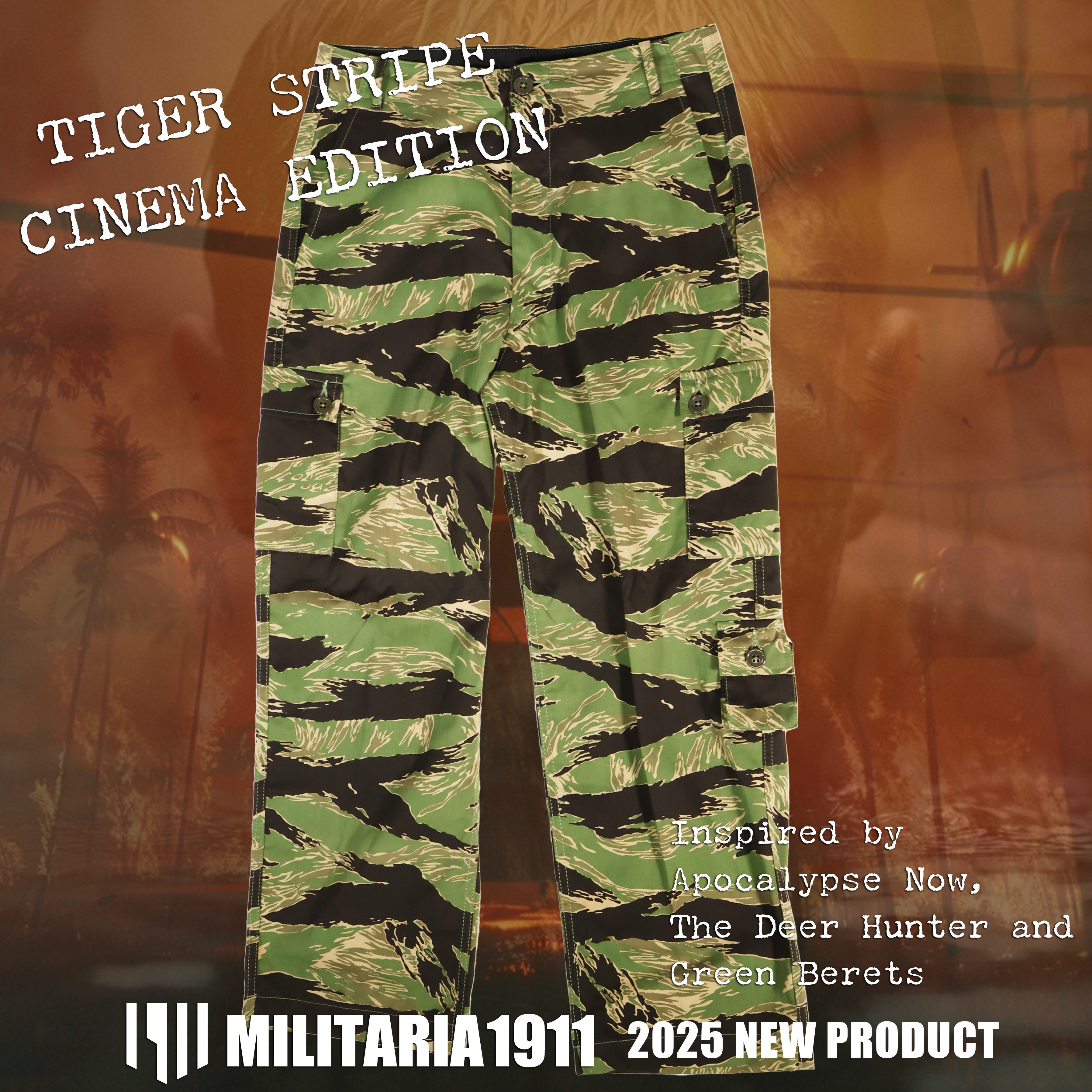 2025年新製品　MILIARIA 1911 TIGER STRIPE CINEMA EDITION US CUT PANTS