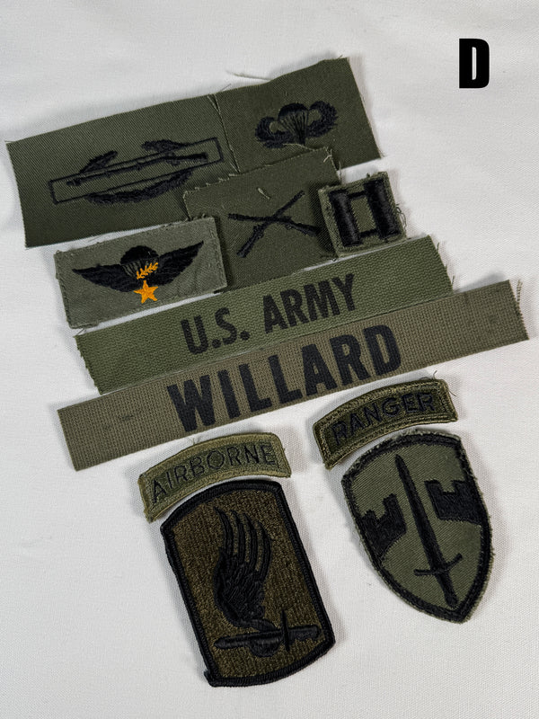 Patch set  "Apocalypse Now" movie Captain Willard insignia set, dress-up parts