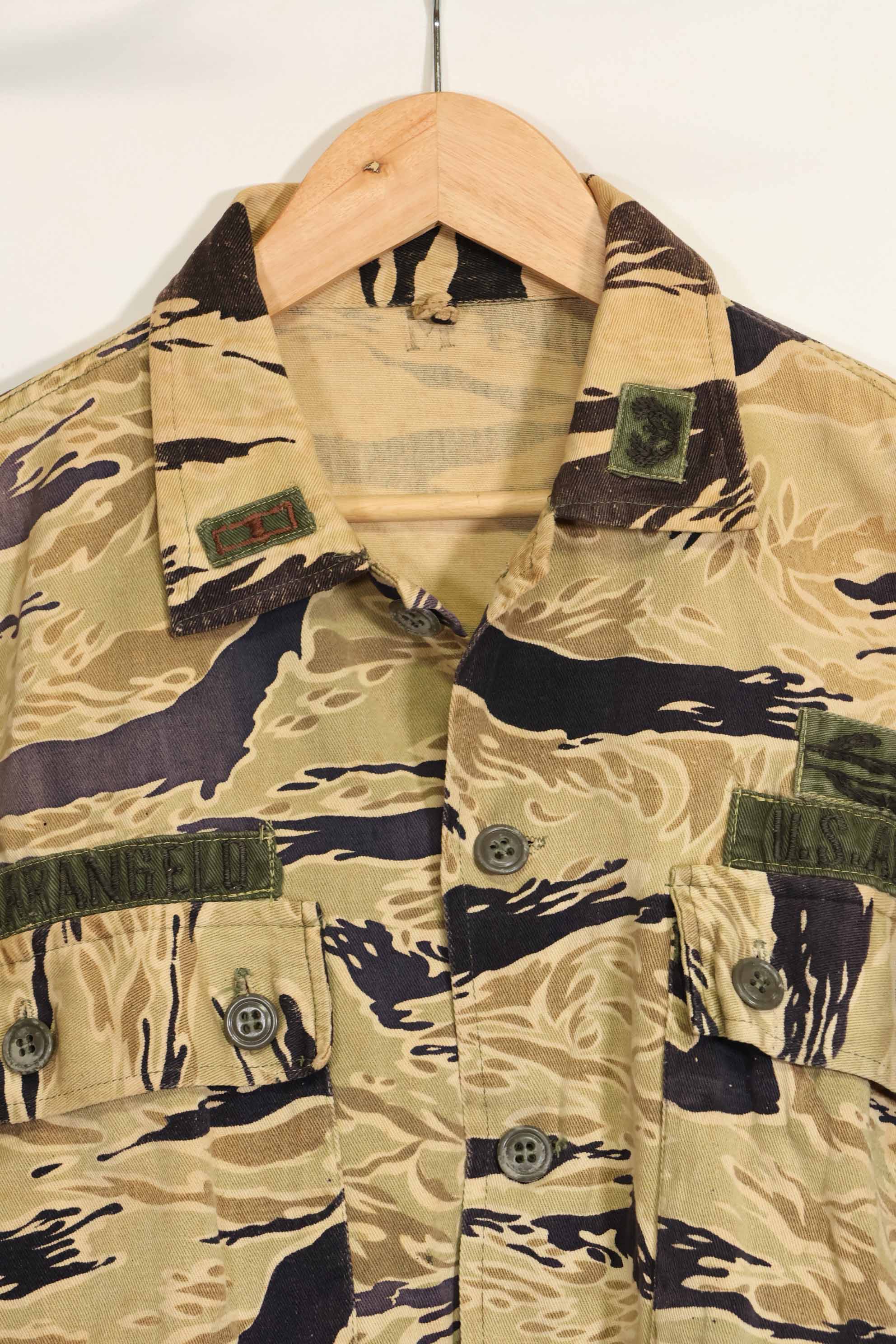 1960年代　初期　ゴールドタイガー　タイガーストライプシャツ　パッチ付　USカット　M　中古品