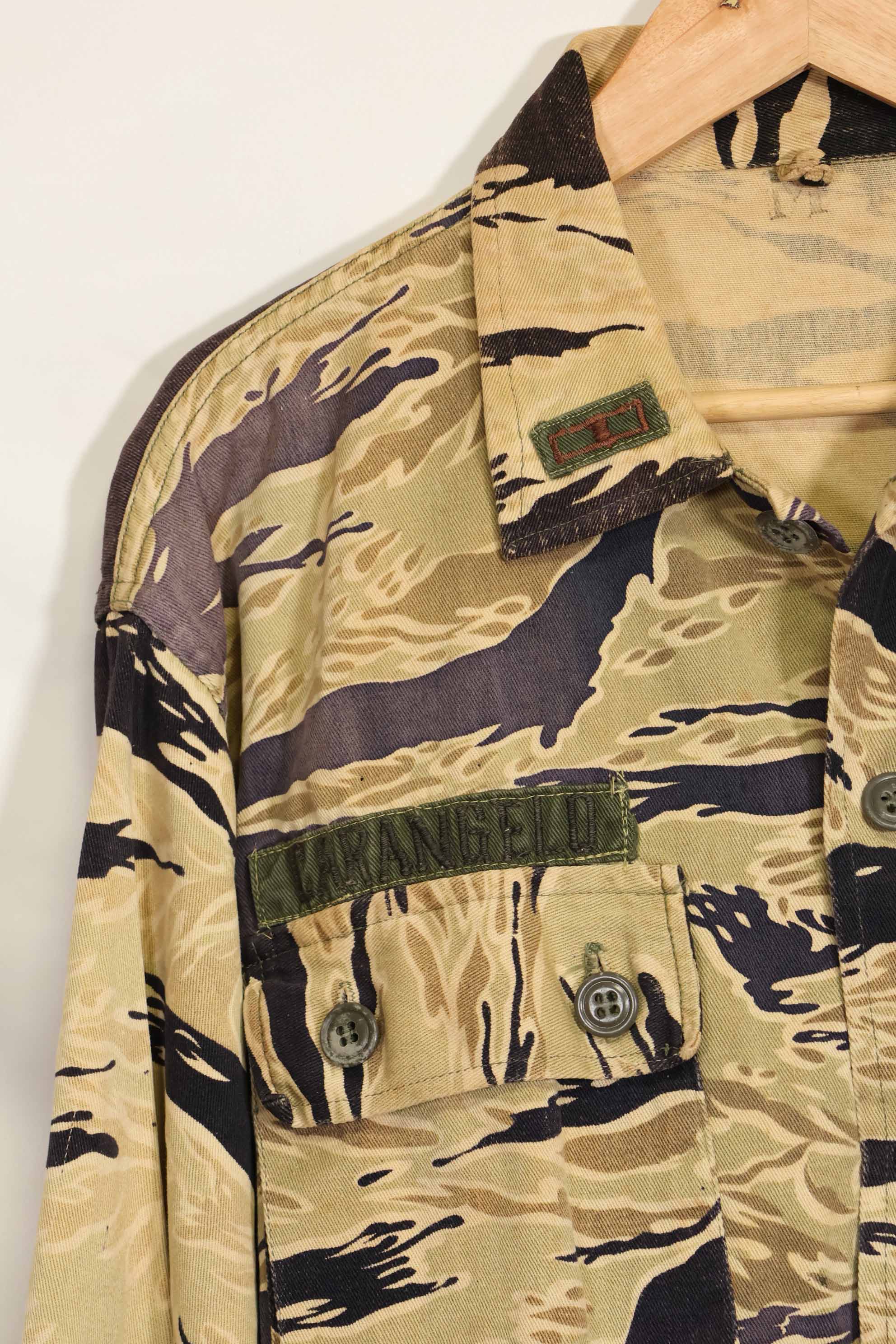 1960年代　初期　ゴールドタイガー　タイガーストライプシャツ　パッチ付　USカット　M　中古品