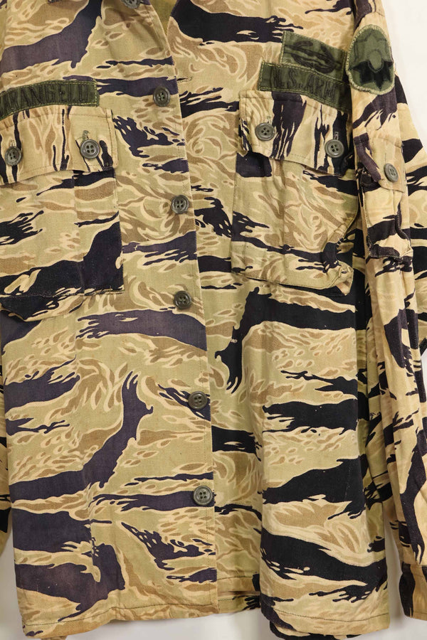 1960年代　初期　ゴールドタイガー　タイガーストライプシャツ　パッチ付　USカット　M　中古品