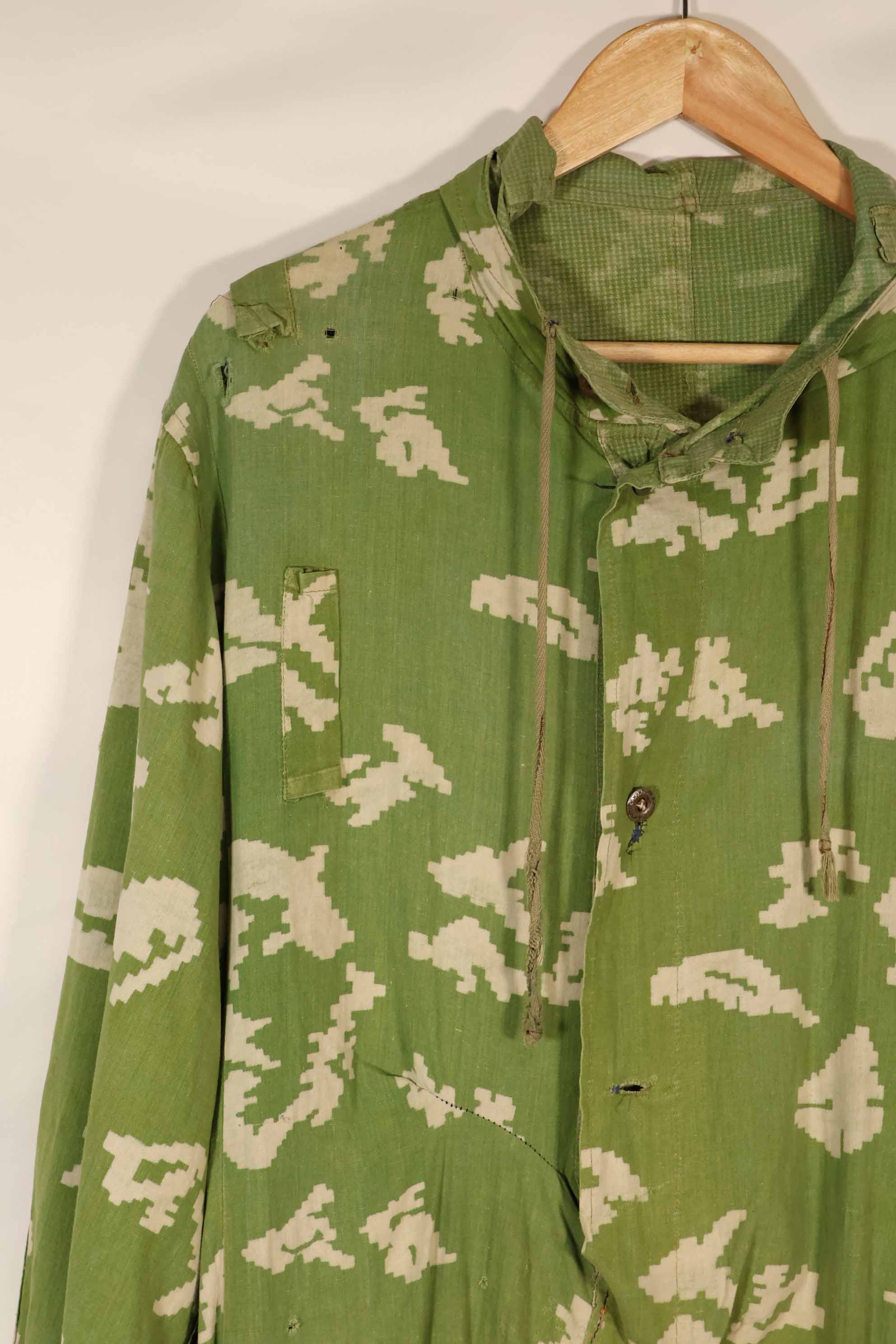実物　1980年代　ソビエトロシア　KLMK 迷彩カバーオール　中古品　破れあり　補修あり