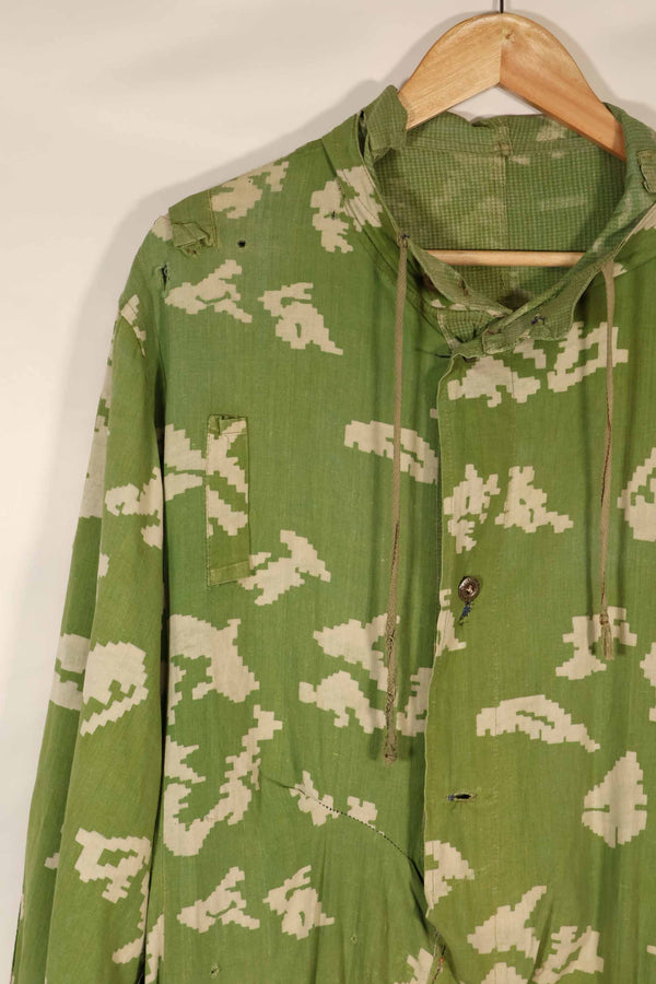 実物　1980年代　ソビエトロシア　KLMK 迷彩カバーオール　中古品　破れあり　補修あり