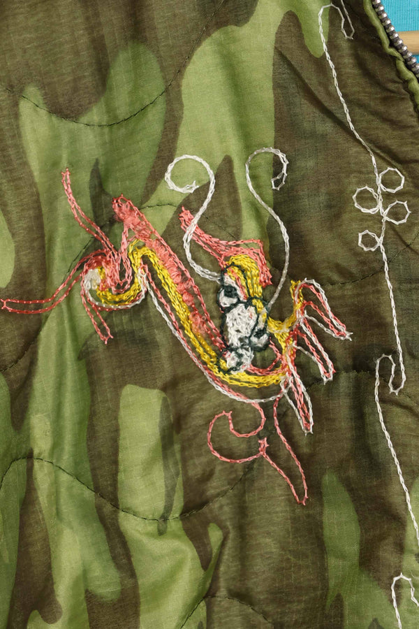 1969年〜70年　ベトナム戦争　ERDL迷彩ポンチョ製　ツアージャケット　ベトジャン　QUINHON　中古品