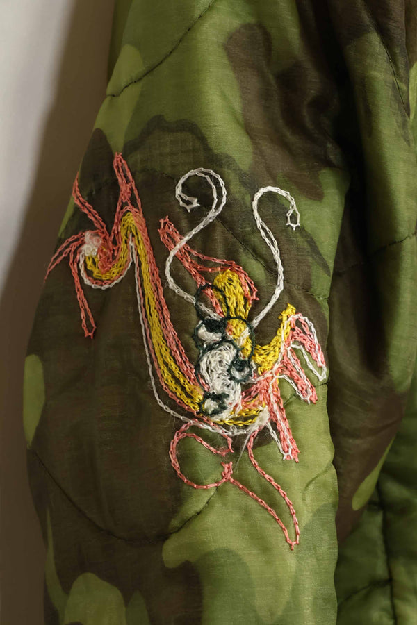 1969年〜70年　ベトナム戦争　ERDL迷彩ポンチョ製　ツアージャケット　ベトジャン　QUINHON　中古品