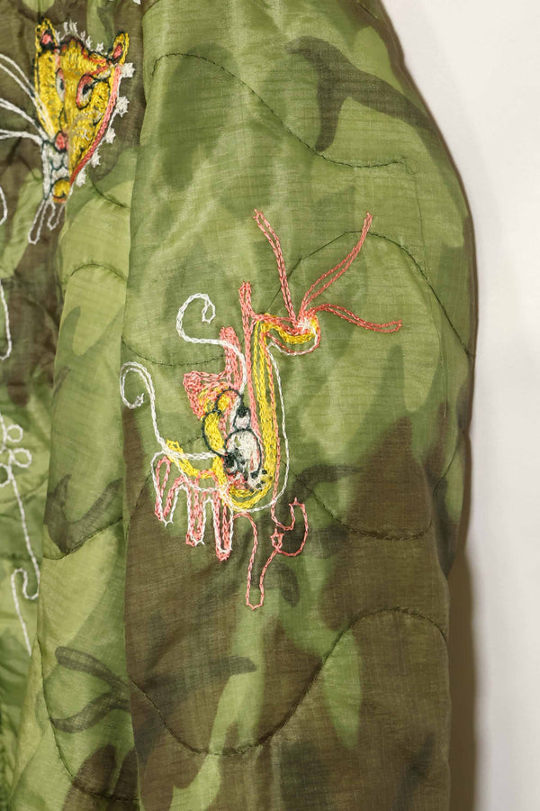 1969年〜70年　ベトナム戦争　ERDL迷彩ポンチョ製　ツアージャケット　ベトジャン　QUINHON　中古品