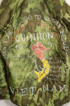 1969年〜70年　ベトナム戦争　ERDL迷彩ポンチョ製　ツアージャケット　ベトジャン　QUINHON　中古品