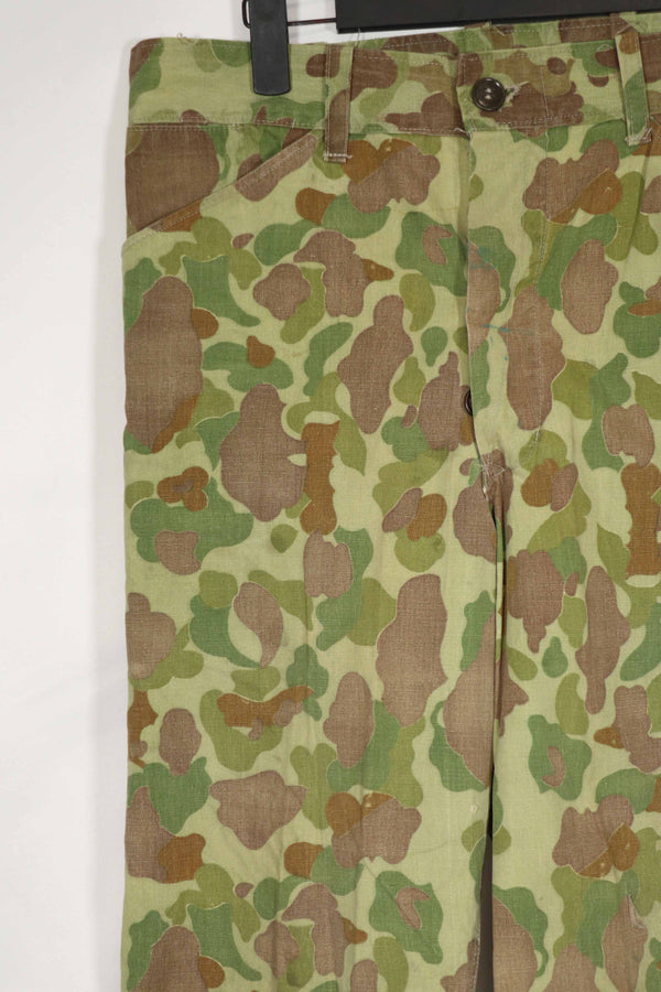 実物生地　フロッグスキン迷彩　パンツ　ダックハンター　中古品