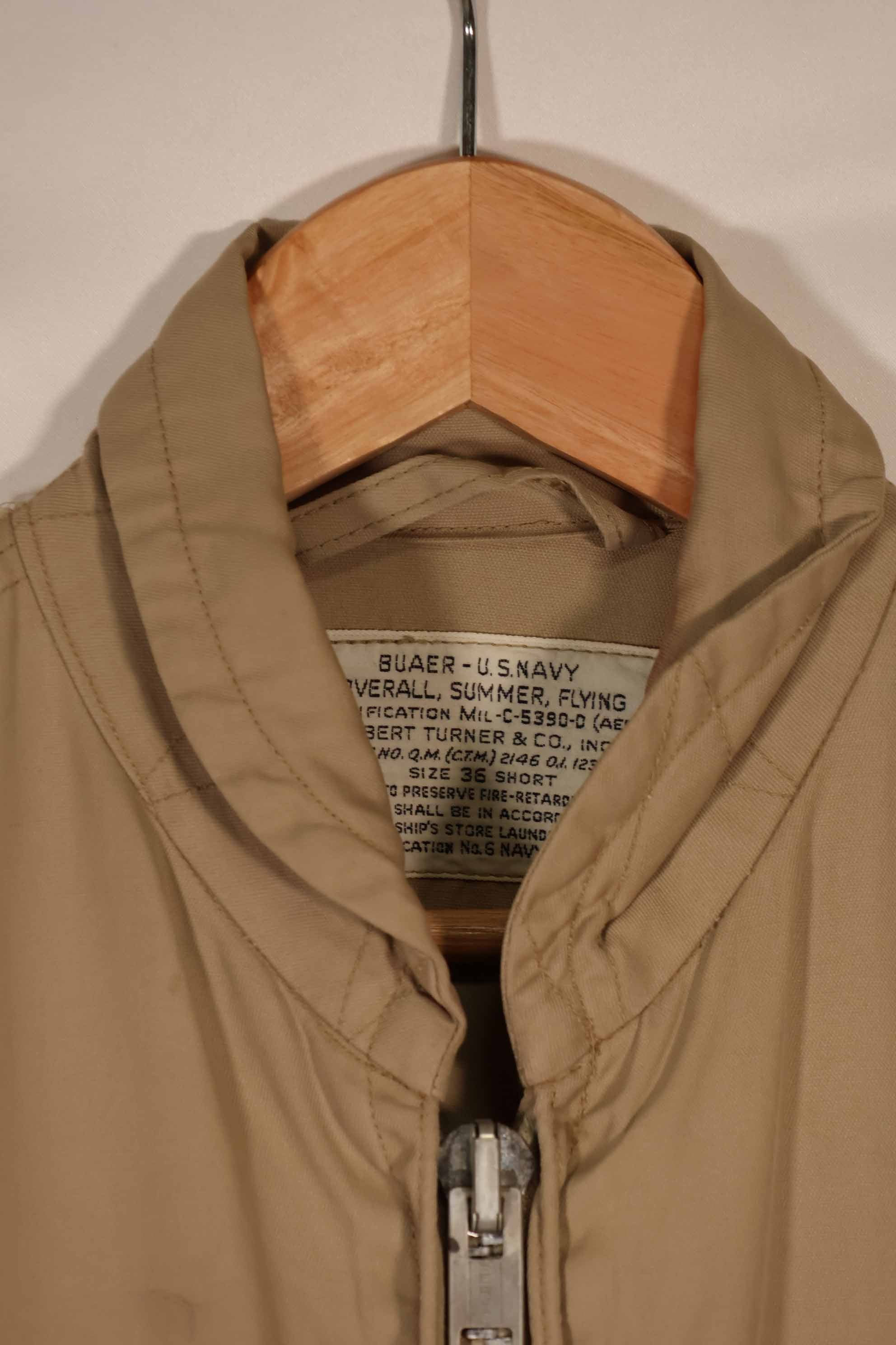 実物　1958年製　アメリカ海軍　夏用フライトスーツ　36 SHORT　サイズ　ほぼ未使用　A