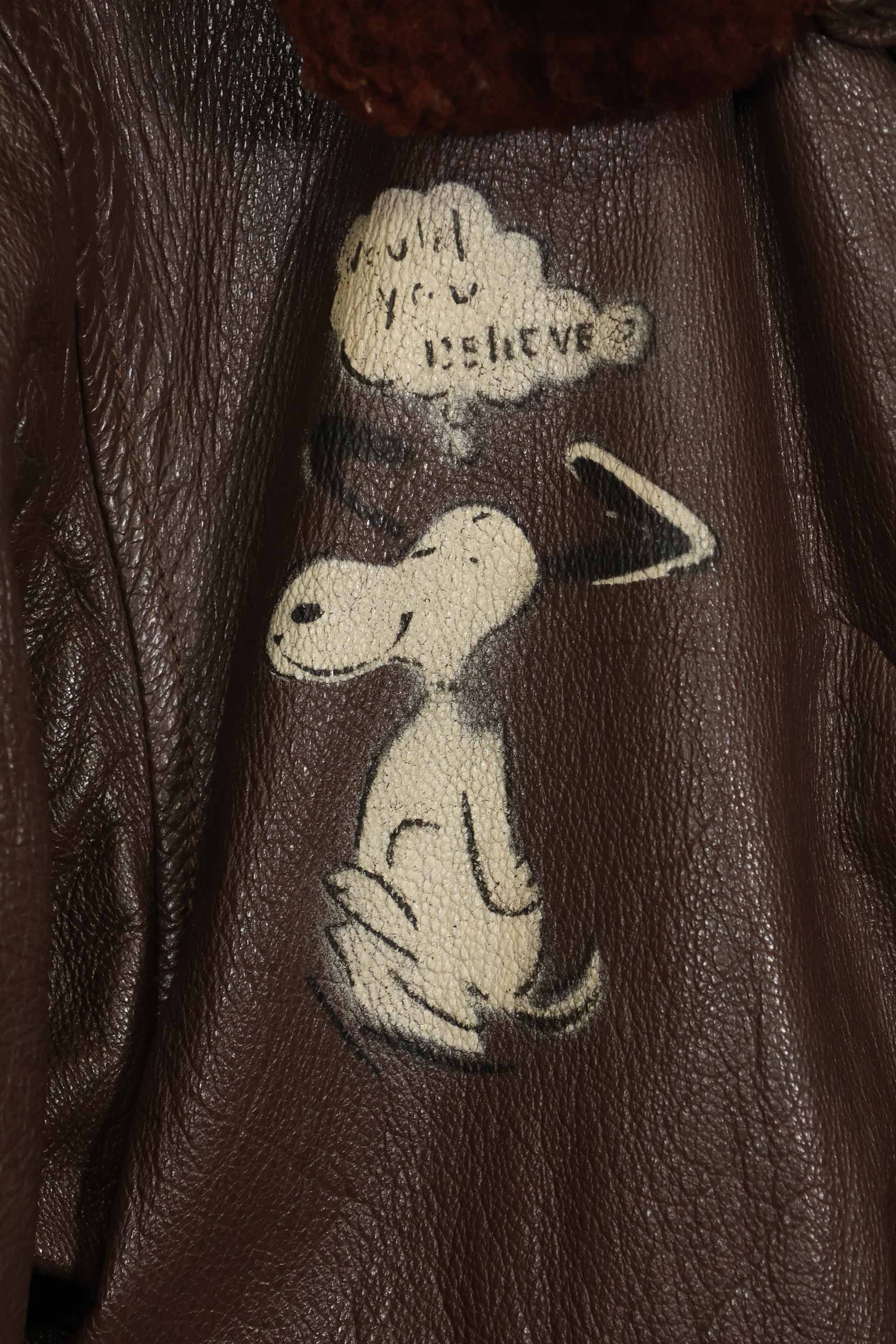 1960's U.S. Navy G-1 Flight Jacket Size 42 Snoopy Local Paint Used