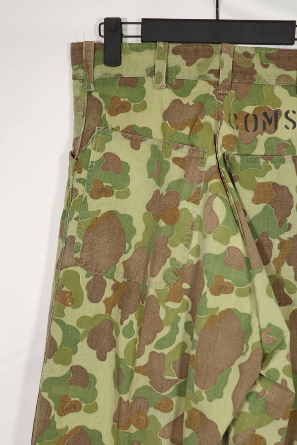 実物生地　フロッグスキン迷彩　パンツ　ダックハンター　中古品