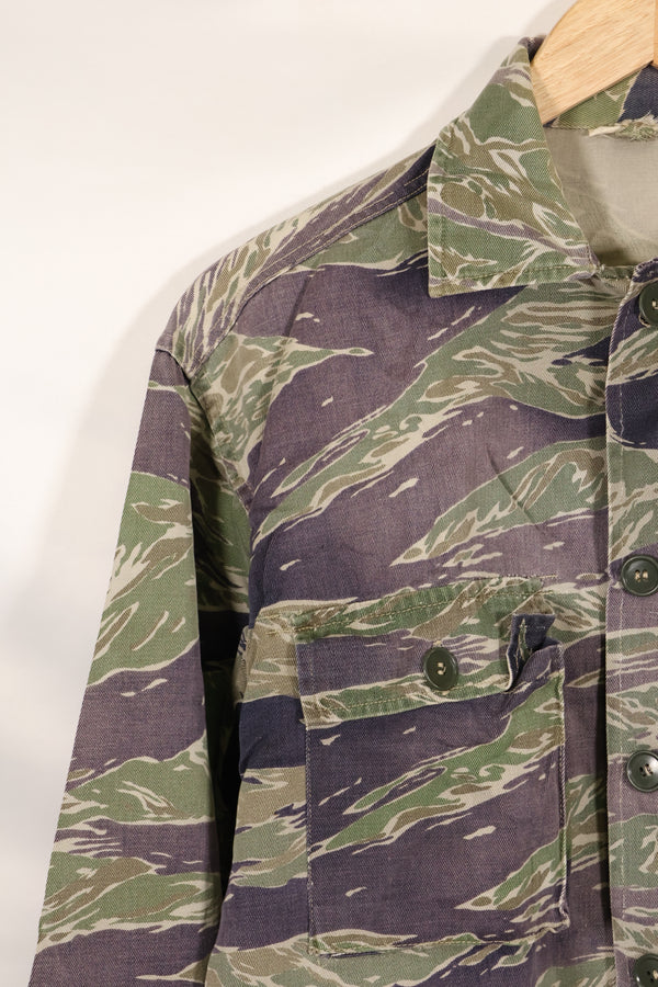 1960年代中頃　推定 A-XL　シルバータイガー　タイガーストライプ　シャツ　退色あり　中古品