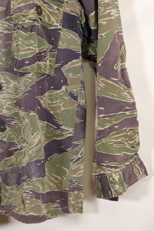 1960年代中頃　推定 A-XL　シルバータイガー　タイガーストライプ　シャツ　退色あり　中古品