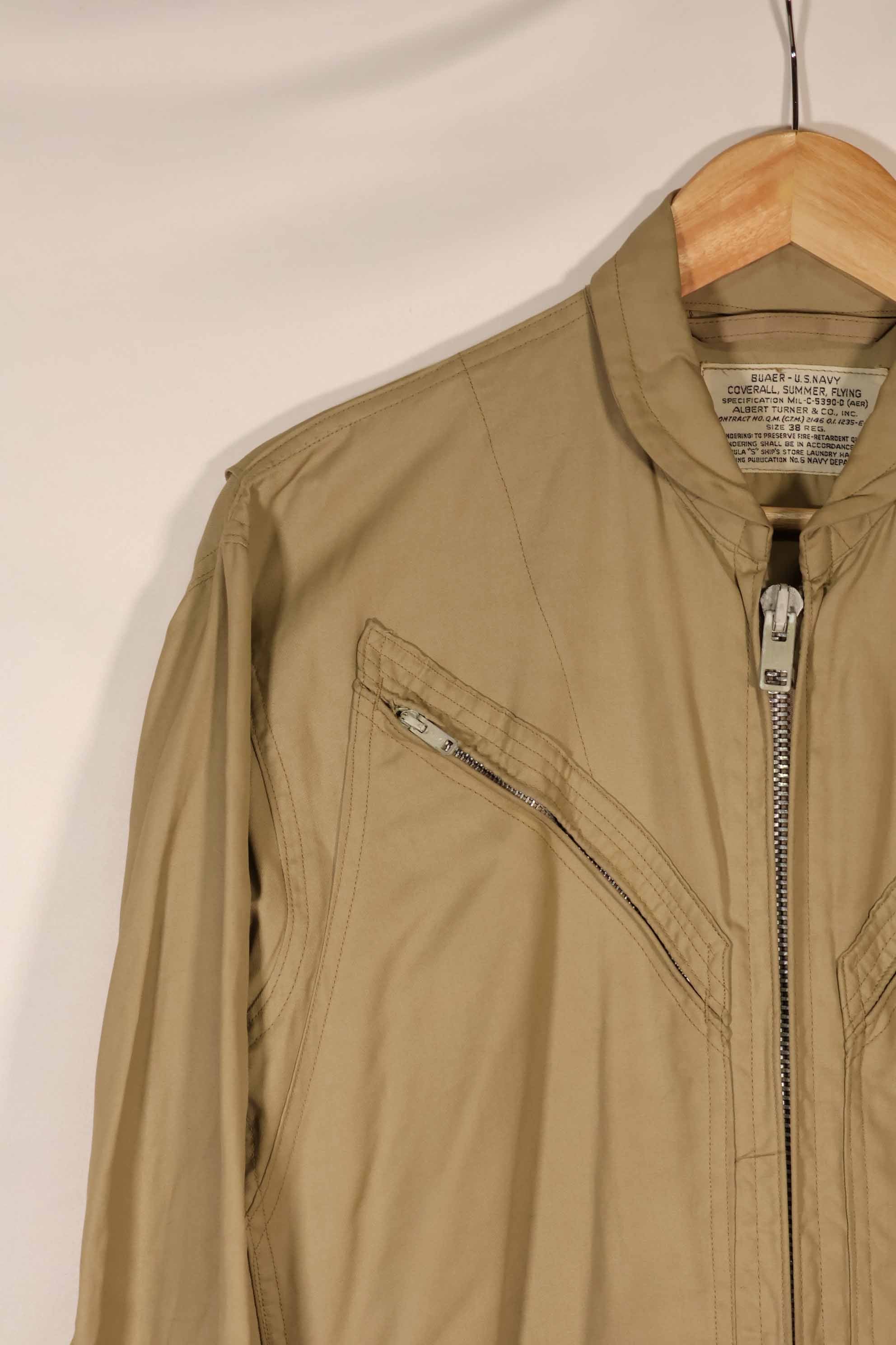 実物　1958年製　アメリカ海軍　夏用フライトスーツ　38 REGULAR　サイズ　中古品　B