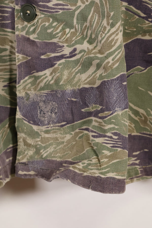 1960年代中頃　推定 A-XL　シルバータイガー　タイガーストライプ　シャツ　退色あり　中古品