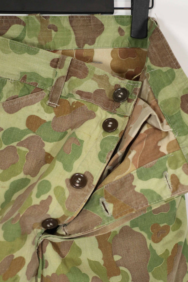 実物生地　フロッグスキン迷彩　パンツ　ダックハンター　中古品