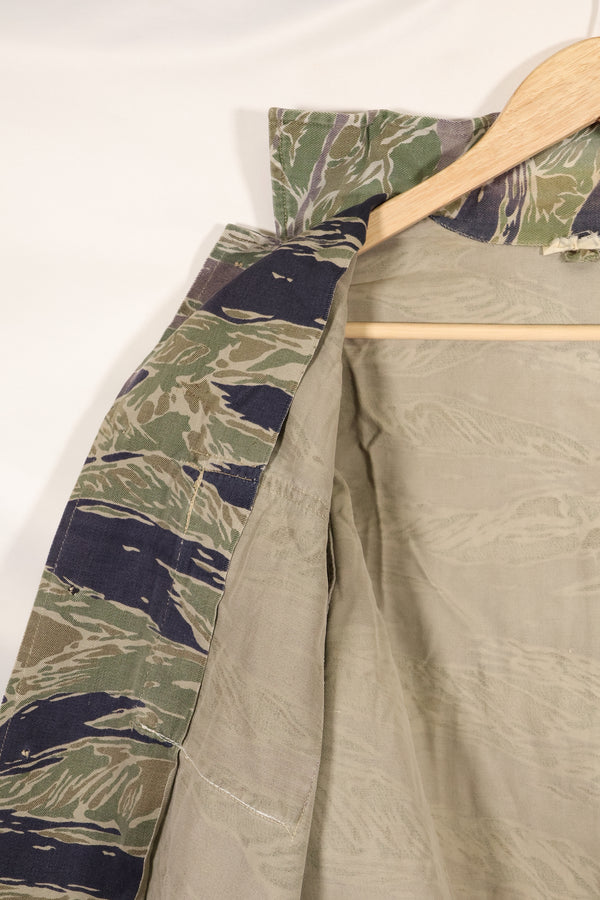 1960年代中頃　推定 A-XL　シルバータイガー　タイガーストライプ　シャツ　退色あり　中古品