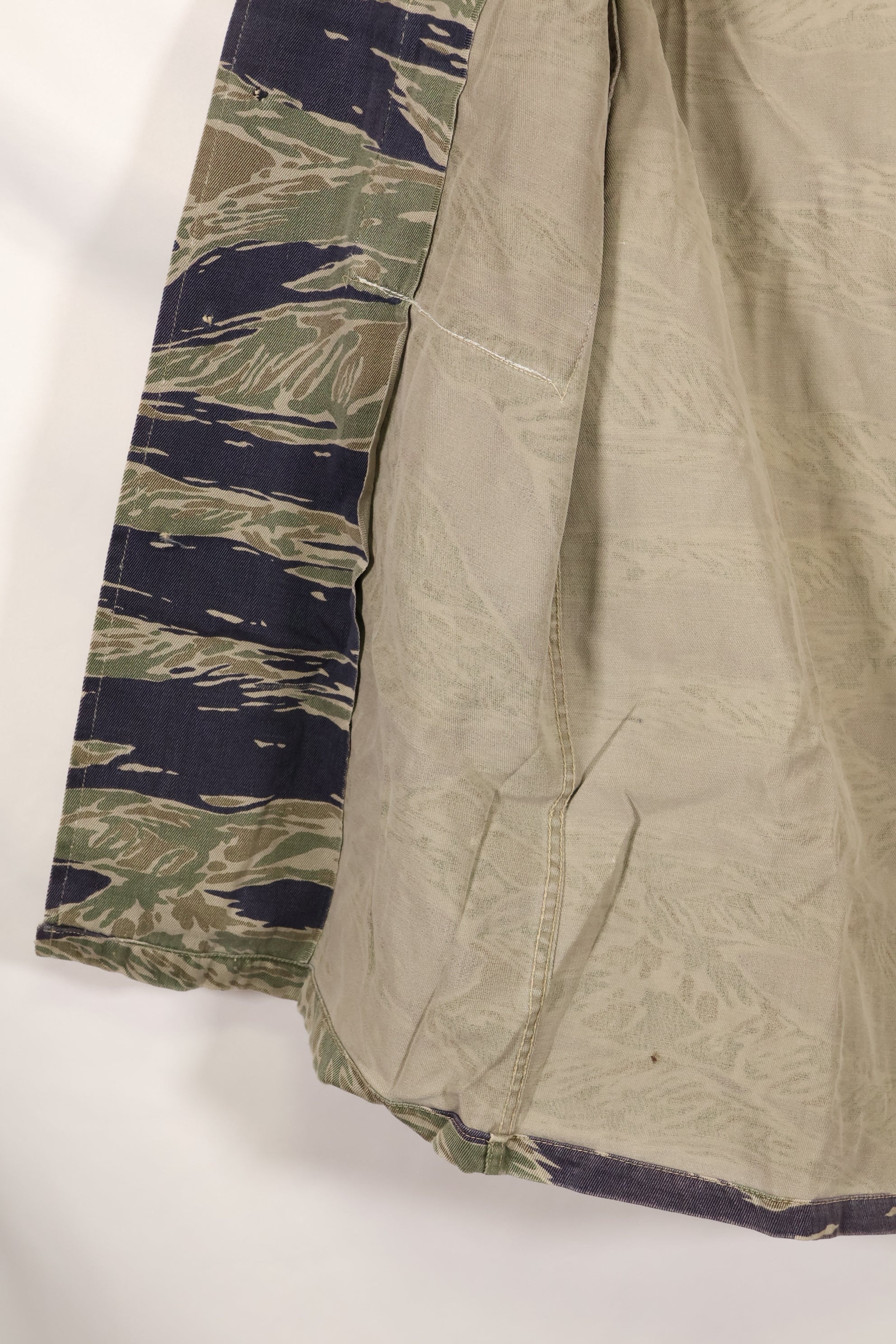 1960年代中頃　推定 A-XL　シルバータイガー　タイガーストライプ　シャツ　退色あり　中古品