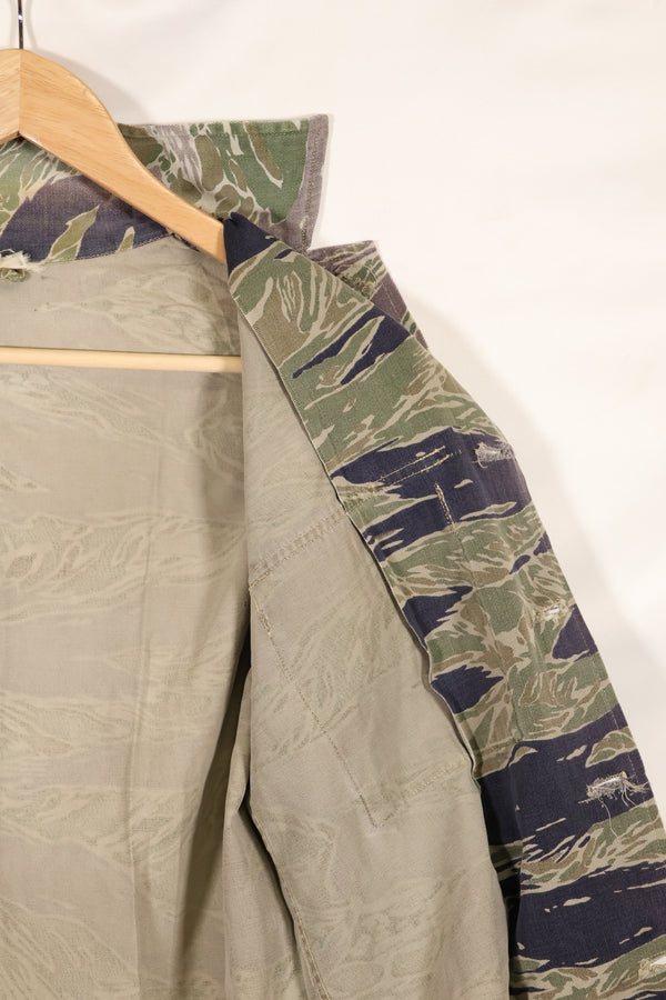 1960年代中頃　推定 A-XL　シルバータイガー　タイガーストライプ　シャツ　退色あり　中古品