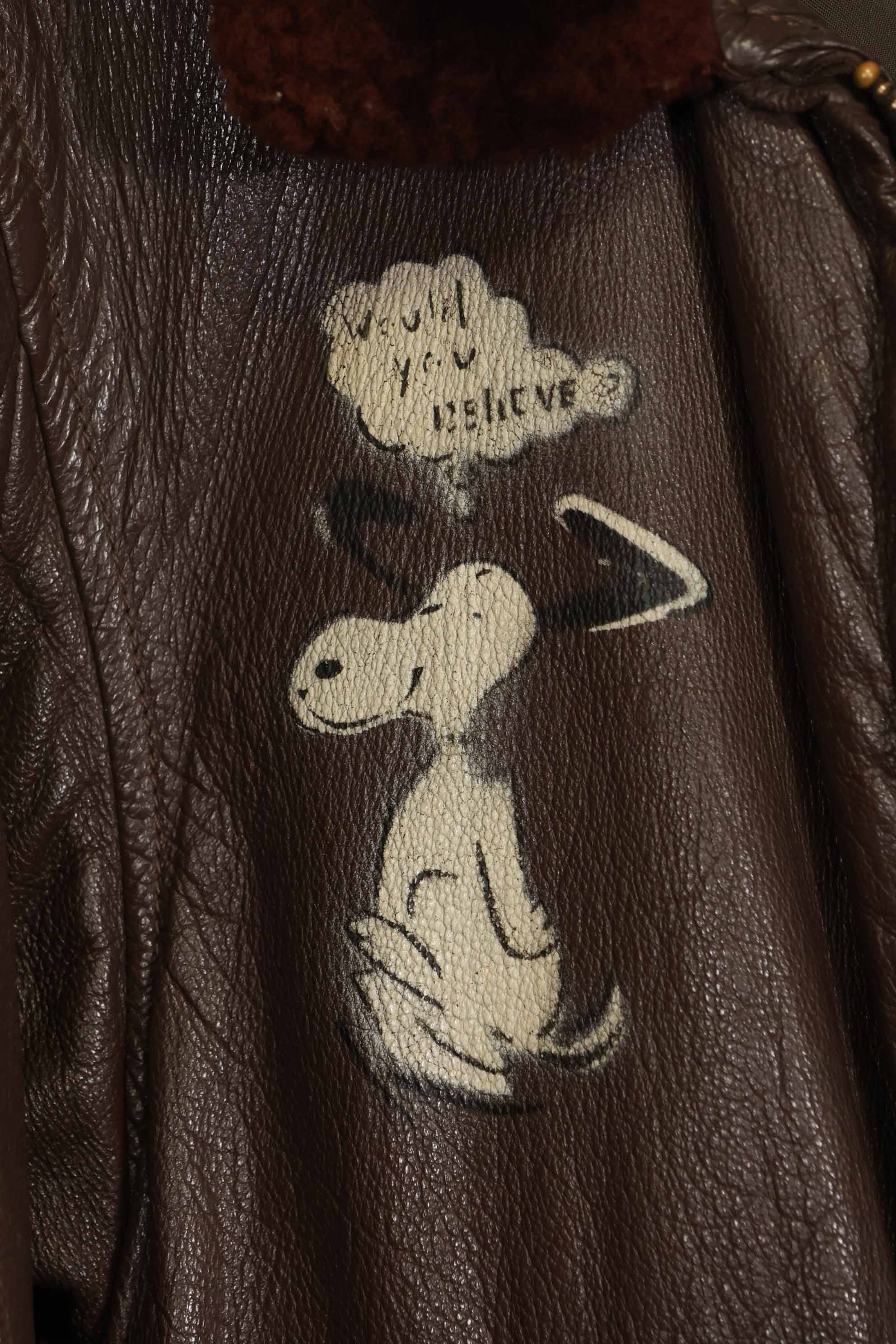 1960's U.S. Navy G-1 Flight Jacket Size 42 Snoopy Local Paint Used