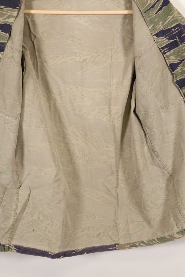 1960年代中頃　推定 A-XL　シルバータイガー　タイガーストライプ　シャツ　退色あり　中古品