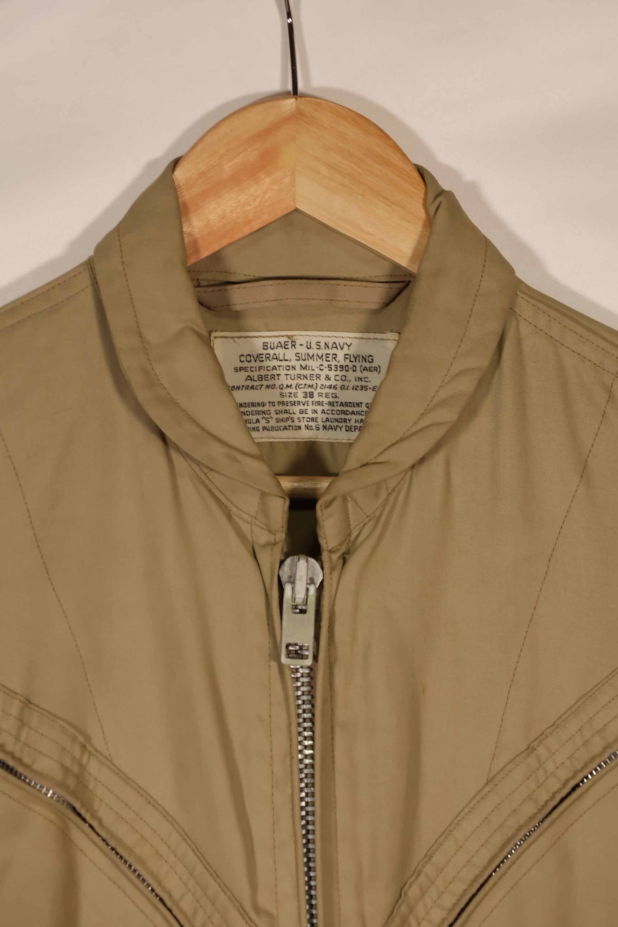実物　1958年製　アメリカ海軍　夏用フライトスーツ　38 REGULAR　サイズ　中古品　B