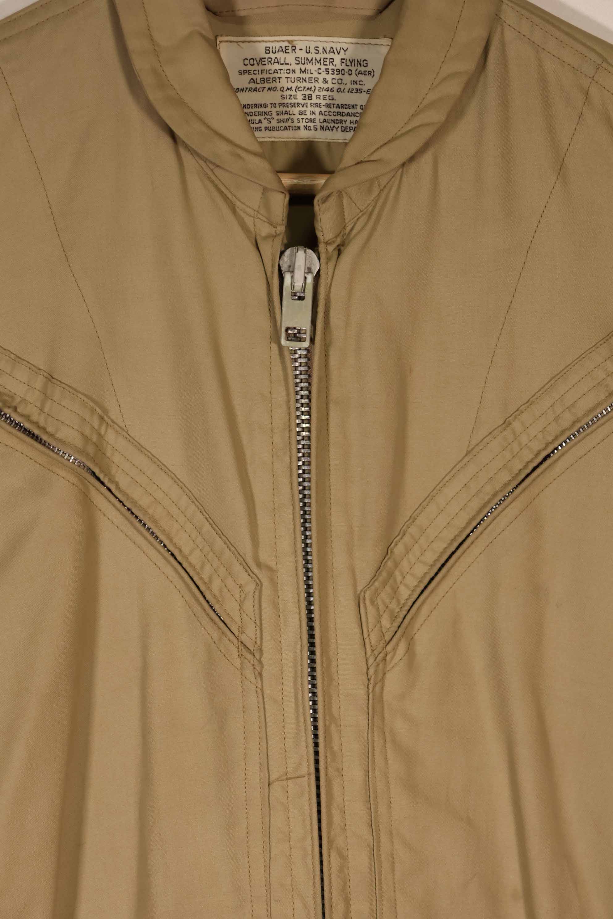 実物　1958年製　アメリカ海軍　夏用フライトスーツ　38 REGULAR　サイズ　中古品　B