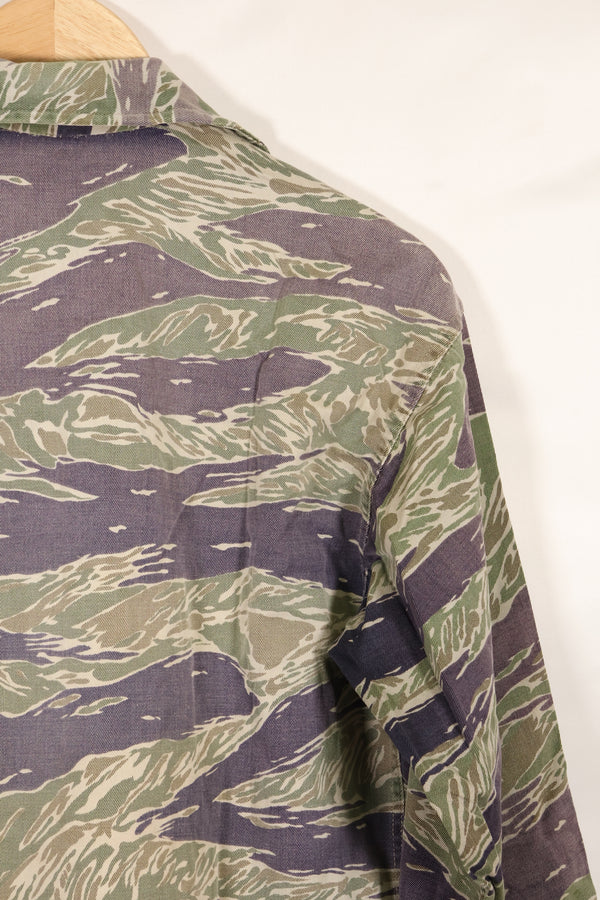 1960年代中頃　推定 A-XL　シルバータイガー　タイガーストライプ　シャツ　退色あり　中古品