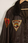 1960's U.S. Navy G-1 Flight Jacket, missing label, with first-attached patch, used.