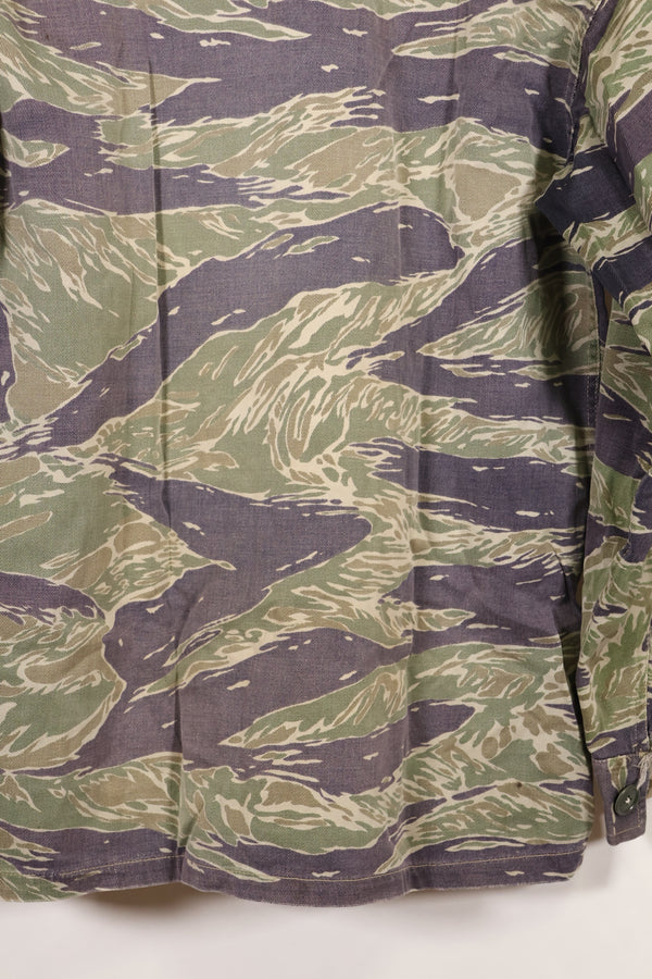 1960年代中頃　推定 A-XL　シルバータイガー　タイガーストライプ　シャツ　退色あり　中古品