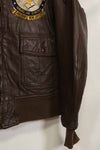 1960's U.S. Navy G-1 Flight Jacket, missing label, with first-attached patch, used.