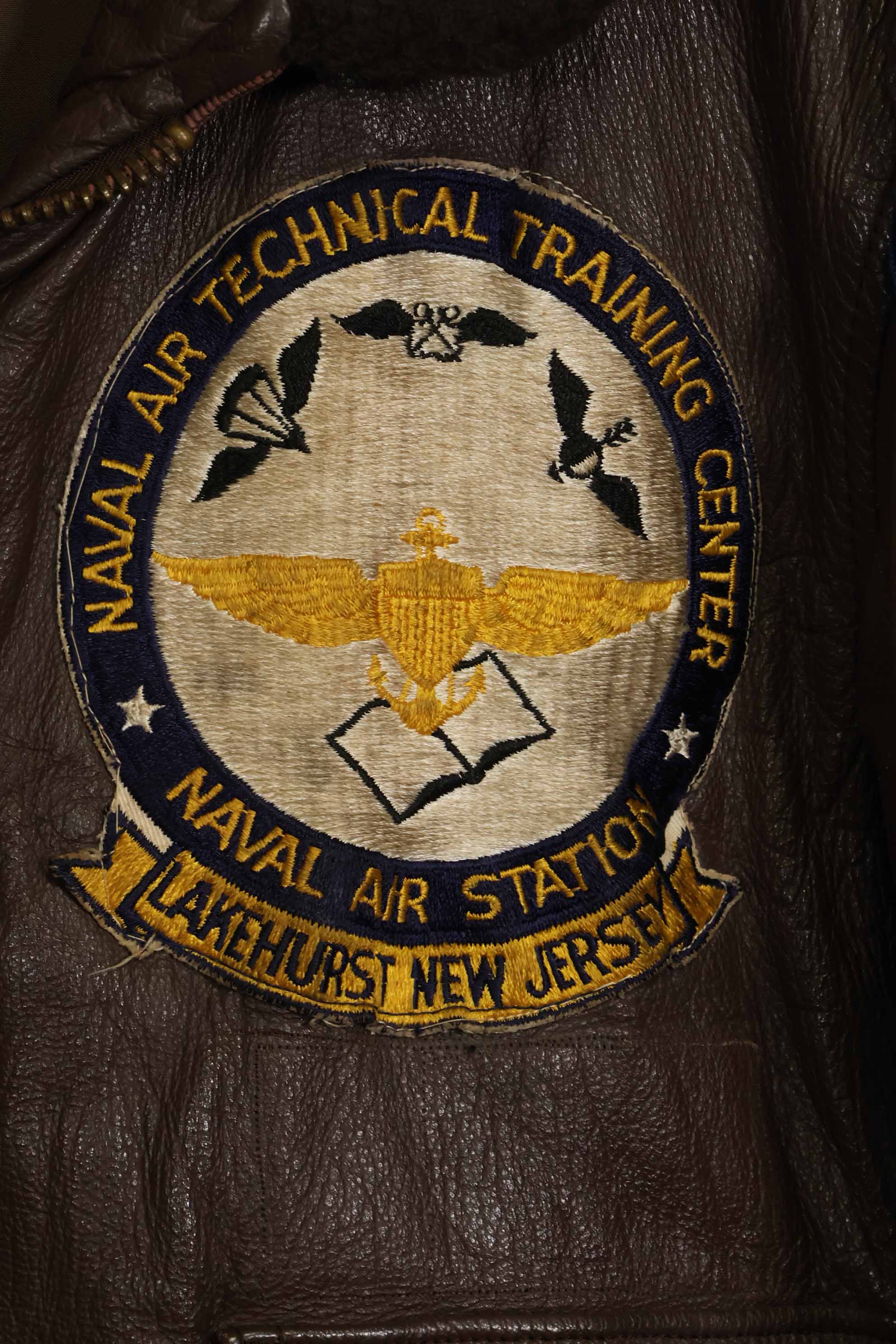 1960's U.S. Navy G-1 Flight Jacket, missing label, with first-attached patch, used.