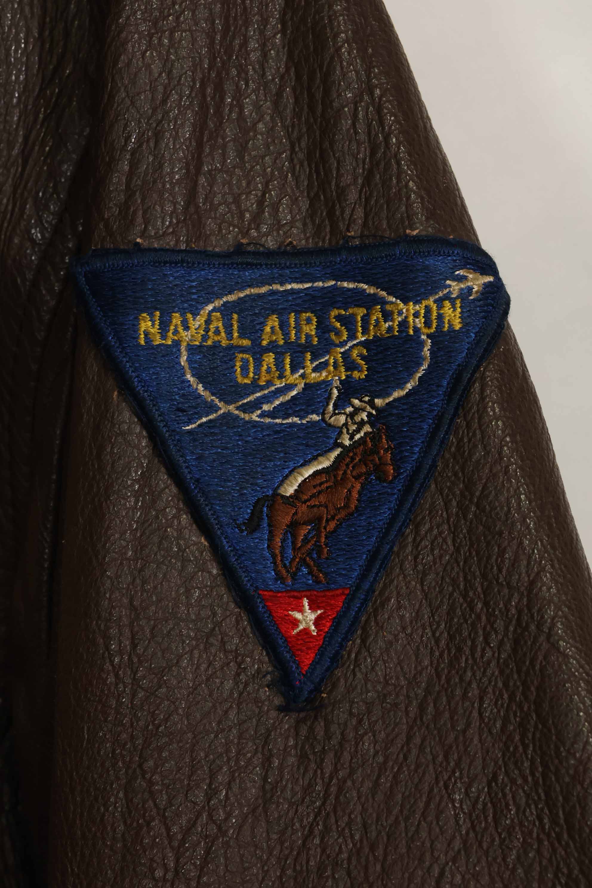 1960's U.S. Navy G-1 Flight Jacket, missing label, with first-attached patch, used.