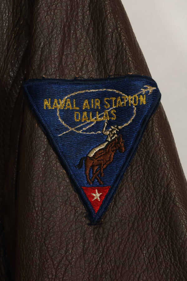 1960's U.S. Navy G-1 Flight Jacket, missing label, with first-attached patch, used.