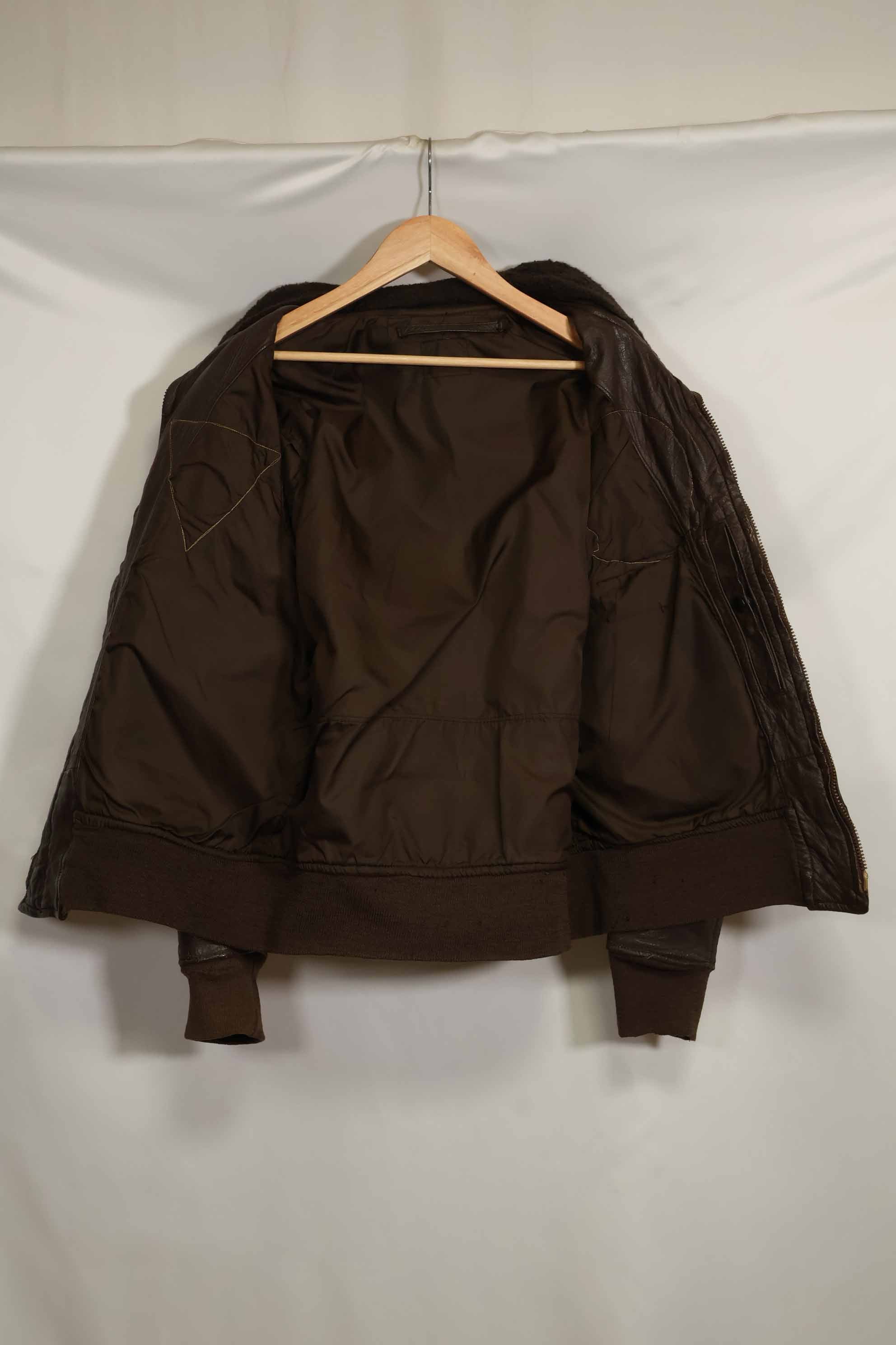 1960's U.S. Navy G-1 Flight Jacket, missing label, with first-attached patch, used.