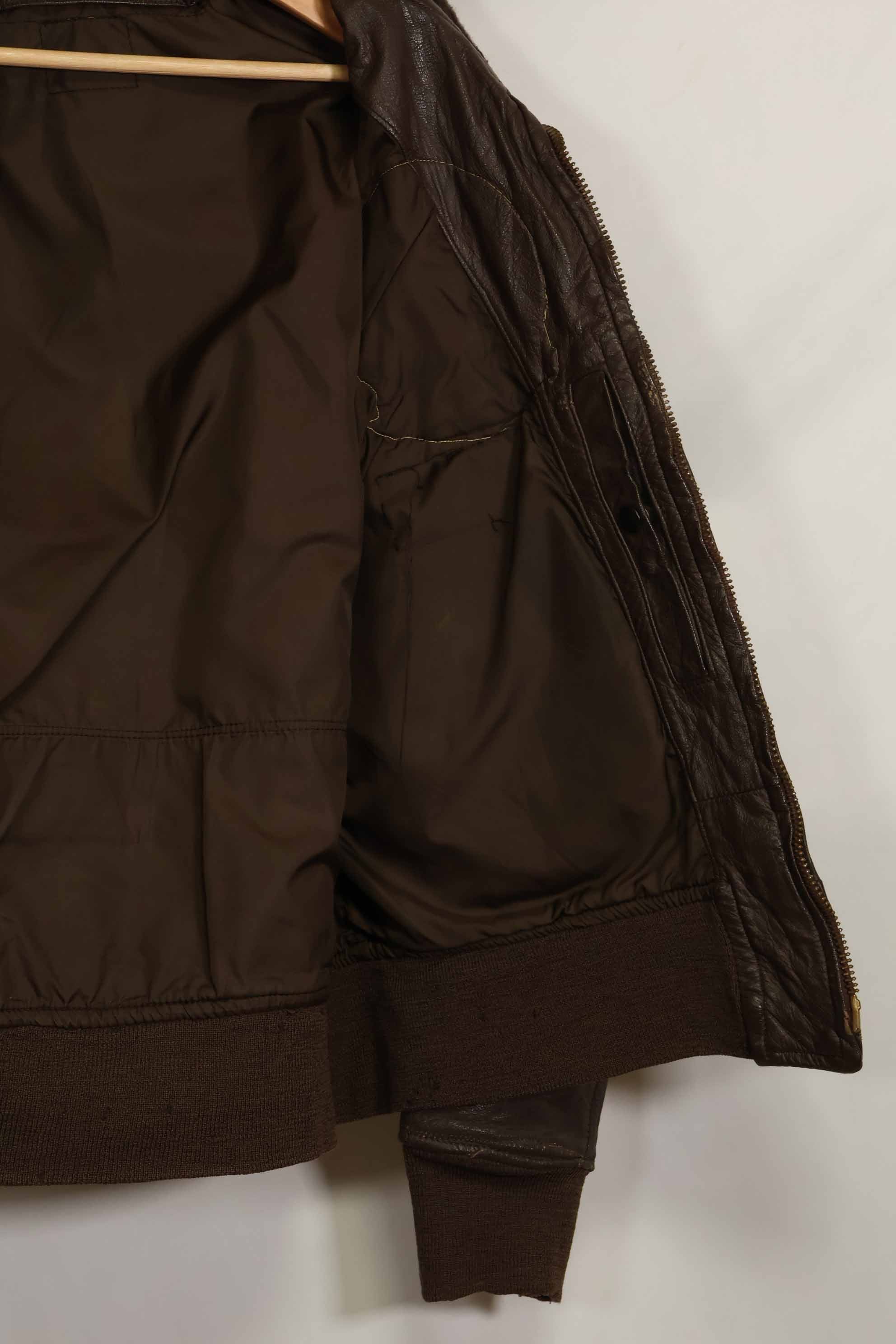 1960's U.S. Navy G-1 Flight Jacket, missing label, with first-attached patch, used.