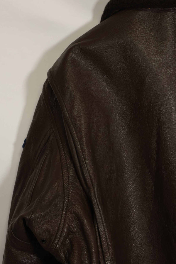 1960's U.S. Navy G-1 Flight Jacket, missing label, with first-attached patch, used.