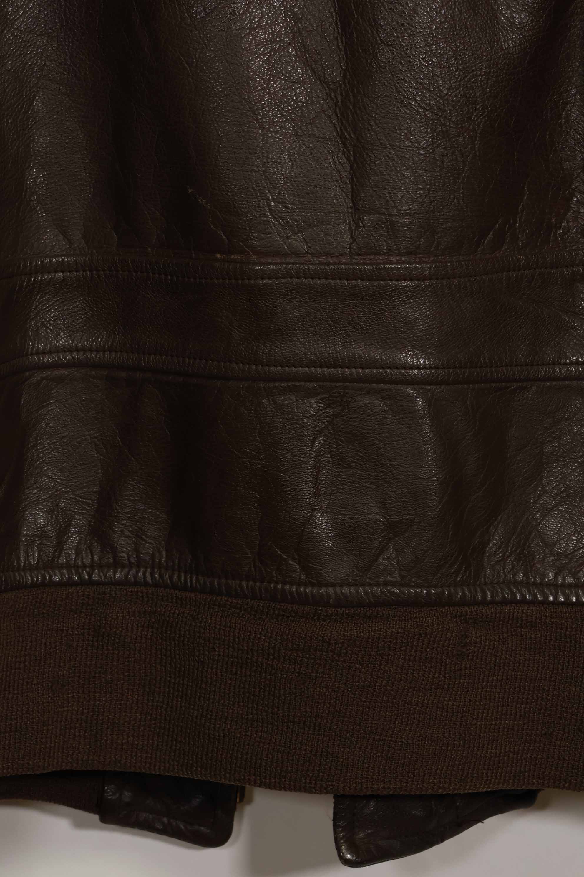 1960's U.S. Navy G-1 Flight Jacket, missing label, with first-attached patch, used.