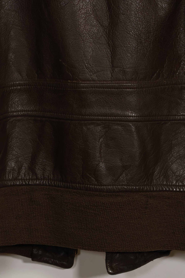 1960's U.S. Navy G-1 Flight Jacket, missing label, with first-attached patch, used.