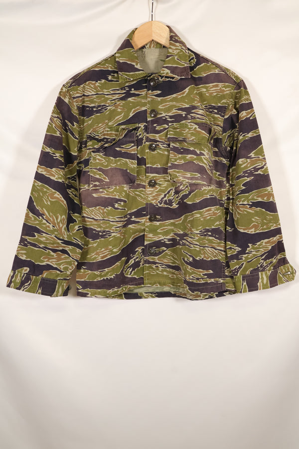 実物　レイトウォーパターン　タイガーストライプ　シャツ　ヘビーウェイト生地　中古品