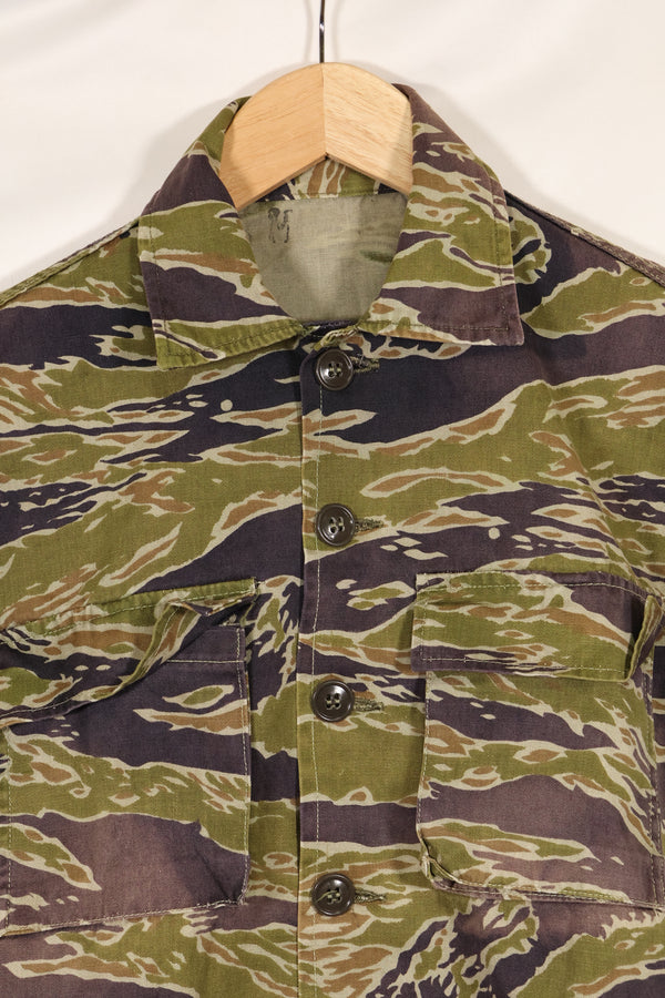 実物　レイトウォーパターン　タイガーストライプ　シャツ　ヘビーウェイト生地　中古品