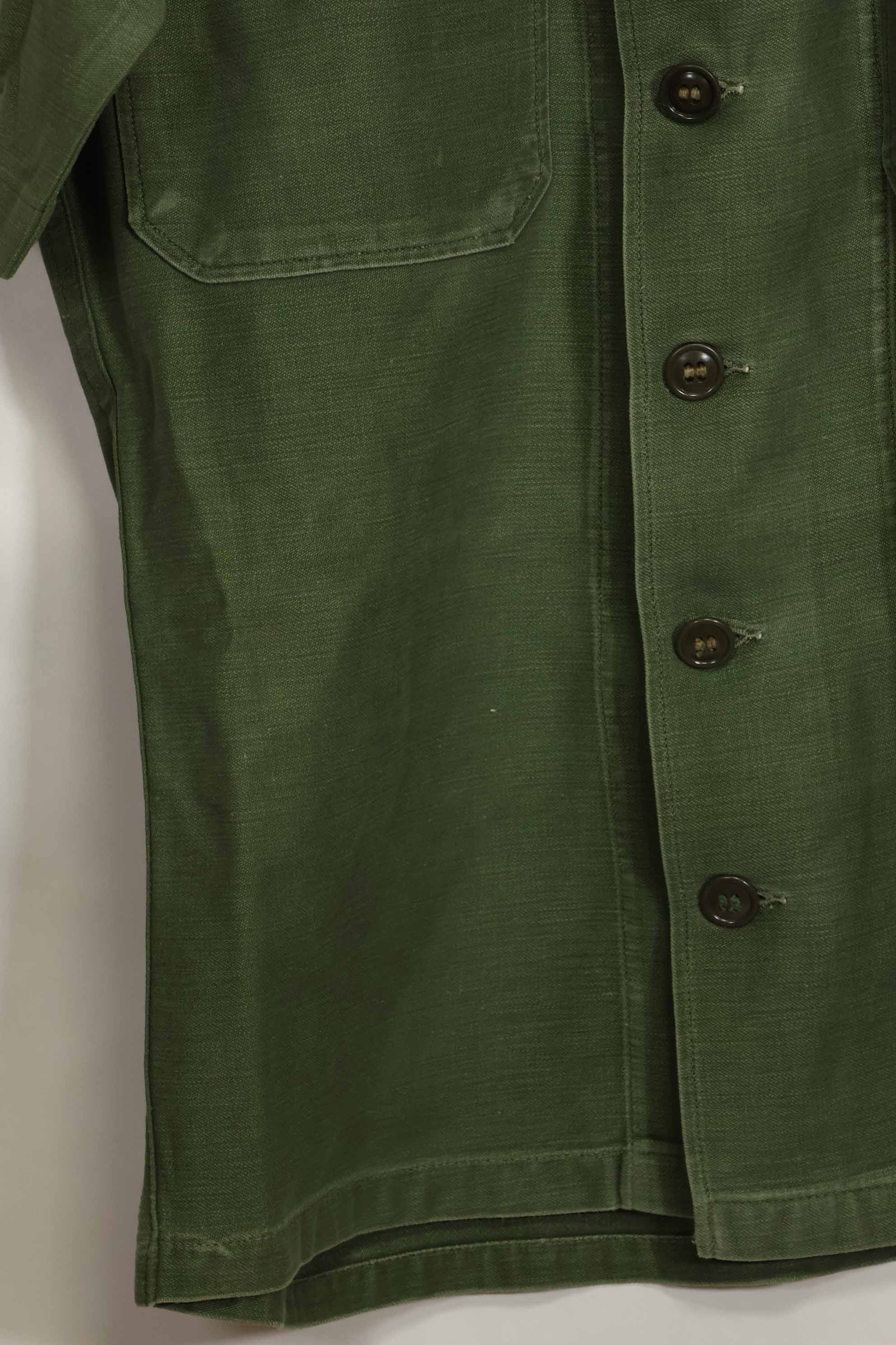 1960年代　元グリーンベレー兵士放出　OG-107　ユーティリティシャツ　初付け　パッチ付き　中古品　A