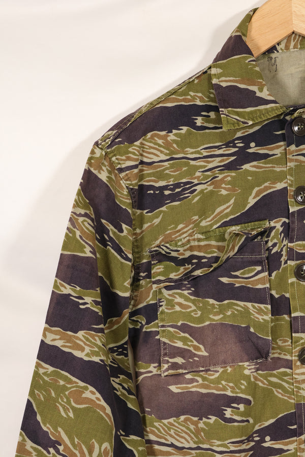 実物　レイトウォーパターン　タイガーストライプ　シャツ　ヘビーウェイト生地　中古品