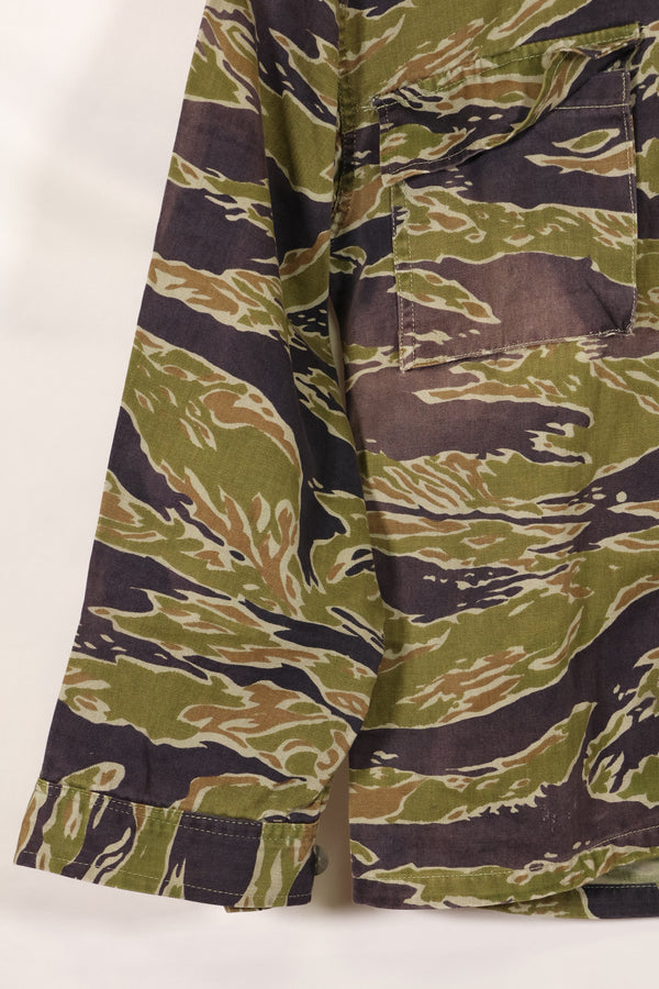 実物　レイトウォーパターン　タイガーストライプ　シャツ　ヘビーウェイト生地　中古品