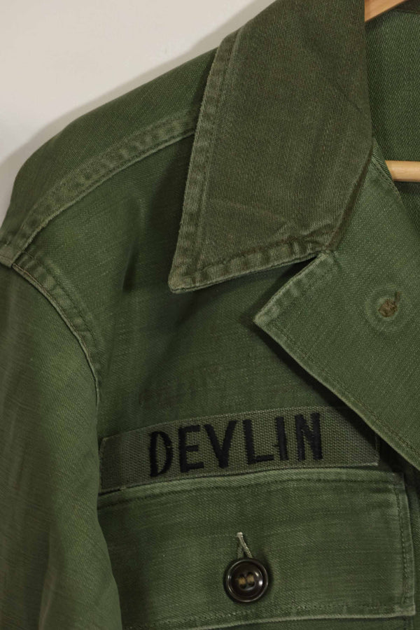 1960年代　元グリーンベレー兵士放出　OG-107　ユーティリティシャツ　初付け　パッチ付き　中古品　A