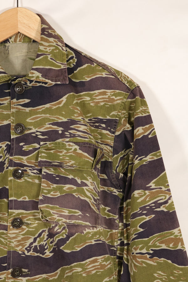 実物　レイトウォーパターン　タイガーストライプ　シャツ　ヘビーウェイト生地　中古品