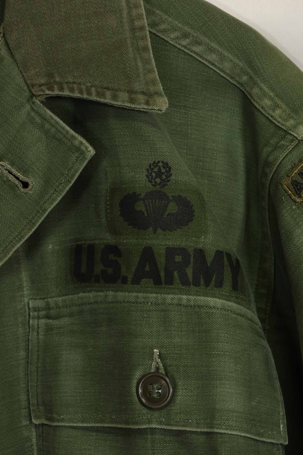 1960年代　元グリーンベレー兵士放出　OG-107　ユーティリティシャツ　初付け　パッチ付き　中古品　A