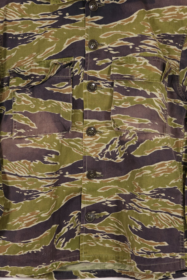 実物　レイトウォーパターン　タイガーストライプ　シャツ　ヘビーウェイト生地　中古品