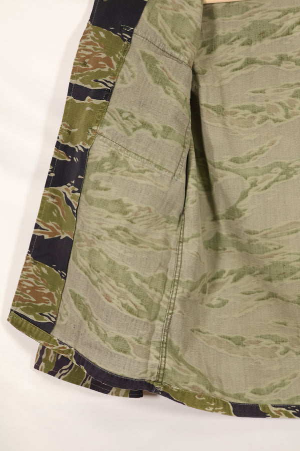 実物　レイトウォーパターン　タイガーストライプ　シャツ　ヘビーウェイト生地　中古品