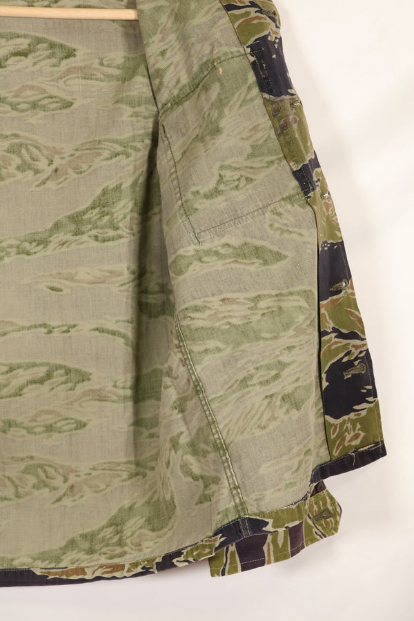 実物　レイトウォーパターン　タイガーストライプ　シャツ　ヘビーウェイト生地　中古品